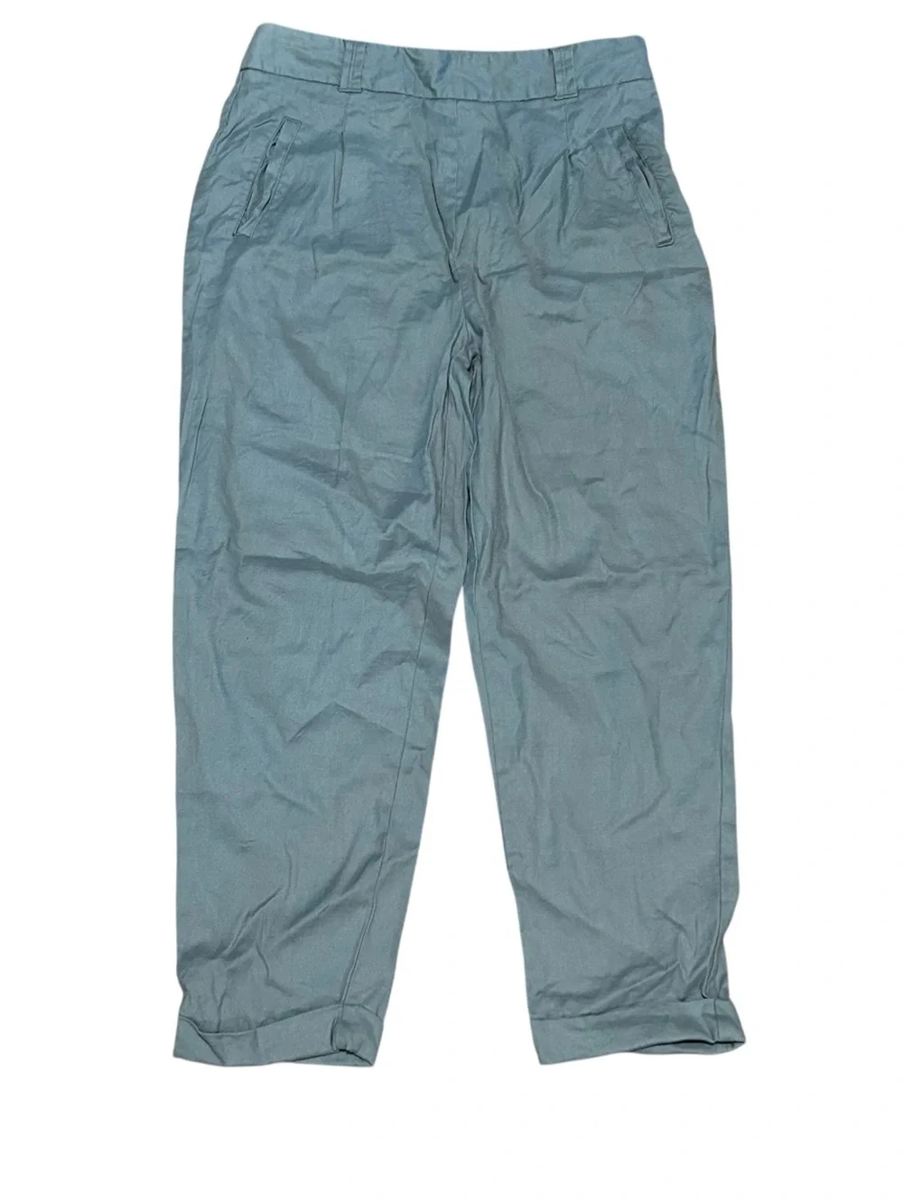 Anthropologie Ett:twa Linen Cotton Blend Pants Pleated Cuffs Size 6 US